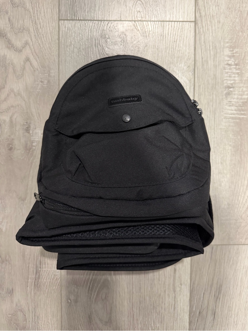 Black Baby Backpack Fanny Pack Diaper Bag - Hands-Free Organizer